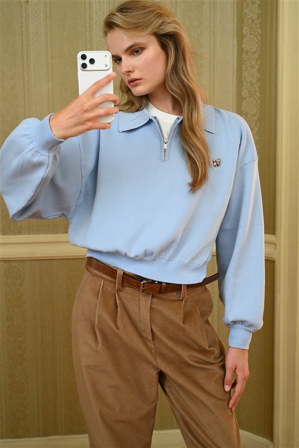 BOOM 006 POLO BLOUSE BABY BLUE